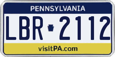PA license plate LBR2112