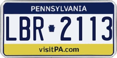 PA license plate LBR2113