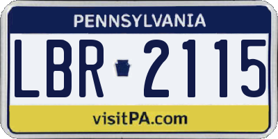 PA license plate LBR2115