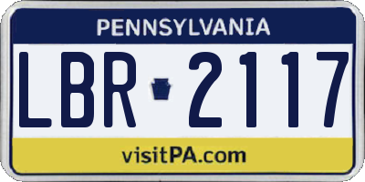 PA license plate LBR2117