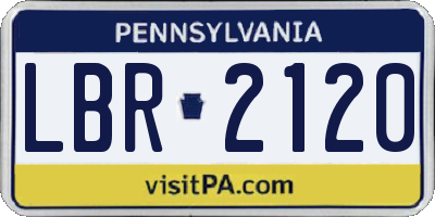 PA license plate LBR2120