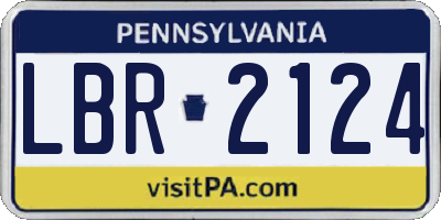 PA license plate LBR2124