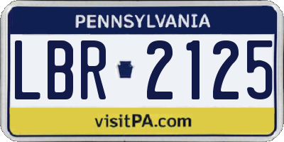 PA license plate LBR2125