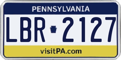 PA license plate LBR2127