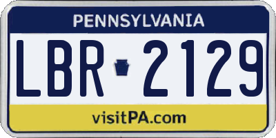 PA license plate LBR2129