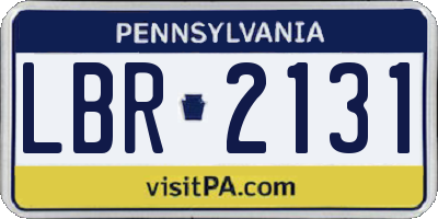 PA license plate LBR2131