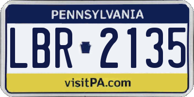PA license plate LBR2135