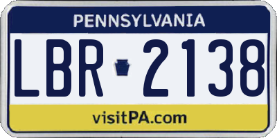 PA license plate LBR2138
