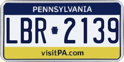 PA license plate LBR2139