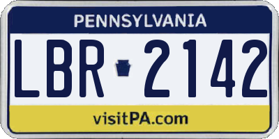 PA license plate LBR2142