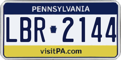 PA license plate LBR2144