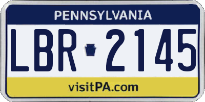PA license plate LBR2145