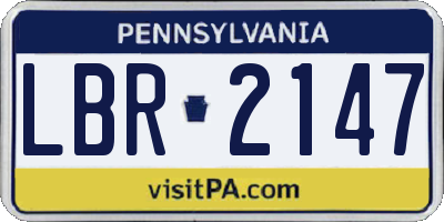 PA license plate LBR2147
