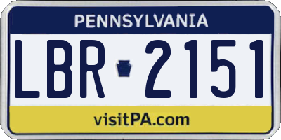 PA license plate LBR2151