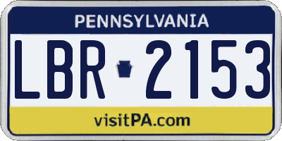 PA license plate LBR2153