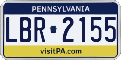 PA license plate LBR2155