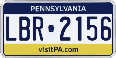 PA license plate LBR2156