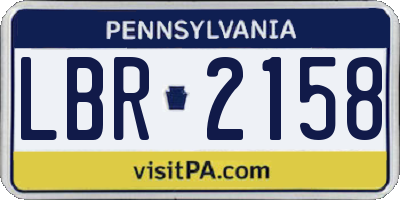 PA license plate LBR2158