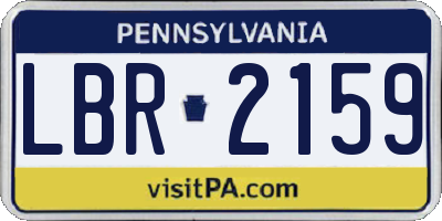 PA license plate LBR2159