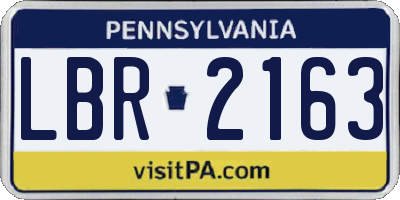 PA license plate LBR2163