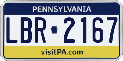 PA license plate LBR2167