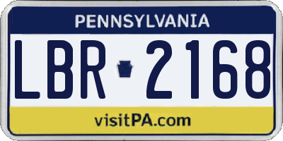 PA license plate LBR2168