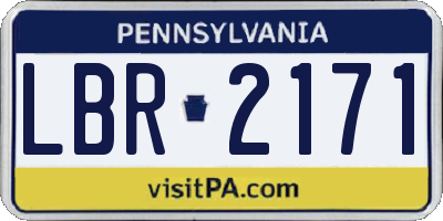 PA license plate LBR2171