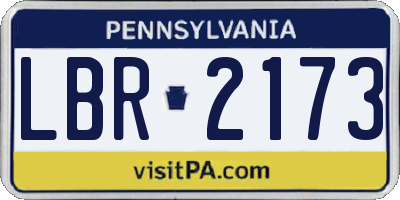 PA license plate LBR2173