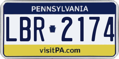 PA license plate LBR2174