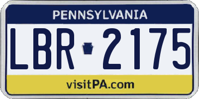 PA license plate LBR2175