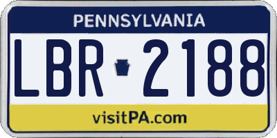 PA license plate LBR2188