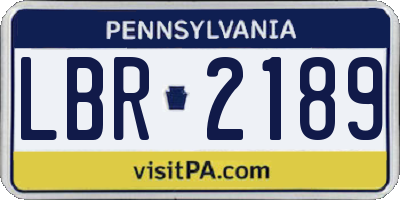 PA license plate LBR2189