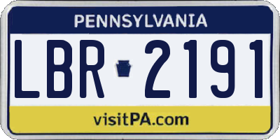 PA license plate LBR2191