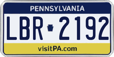 PA license plate LBR2192