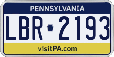 PA license plate LBR2193