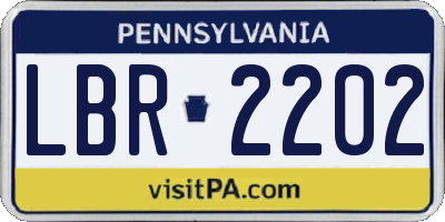 PA license plate LBR2202