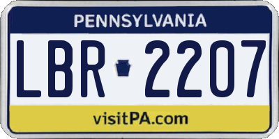 PA license plate LBR2207