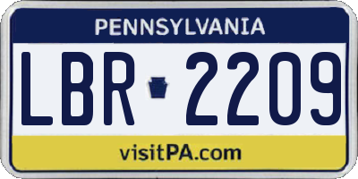 PA license plate LBR2209