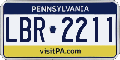 PA license plate LBR2211
