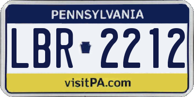 PA license plate LBR2212