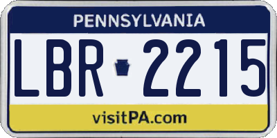 PA license plate LBR2215