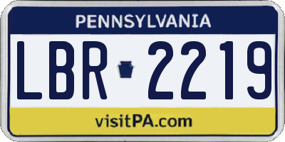 PA license plate LBR2219