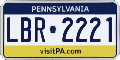 PA license plate LBR2221