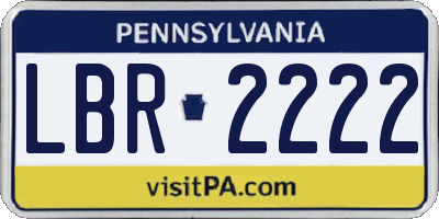 PA license plate LBR2222