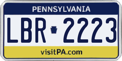 PA license plate LBR2223