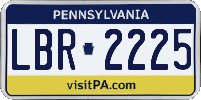 PA license plate LBR2225