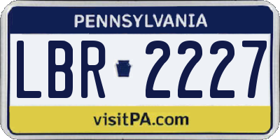 PA license plate LBR2227