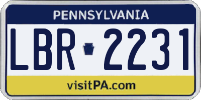 PA license plate LBR2231