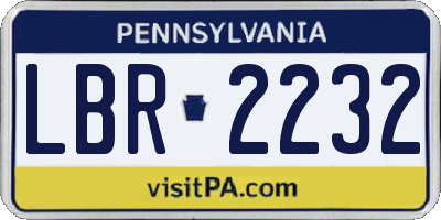 PA license plate LBR2232