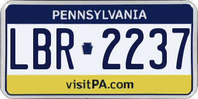PA license plate LBR2237
